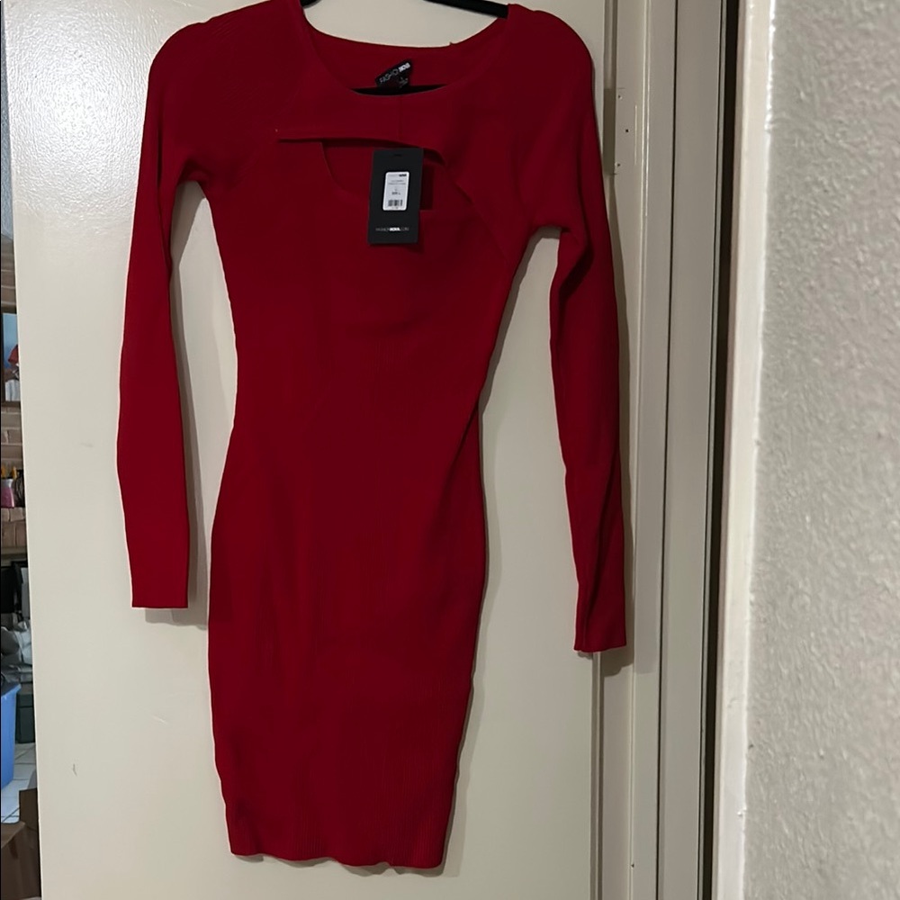 Red Long Sleeve Dress